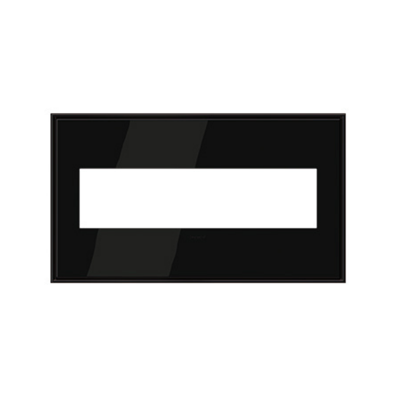 Adorne AWC Screwless Wall Plate, Black Nickel - 4 Gang