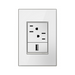 Adorne AWM Screwless Wall Plate, Mirror White on White - 1+ Gang