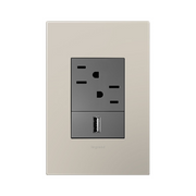 Adorne AWP Screwless Wall Plate with Microban, Greige - 1+ Gang