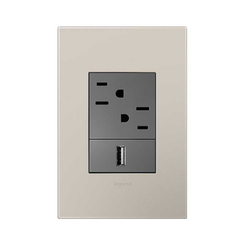 Adorne AWP Screwless Wall Plate with Microban, Greige - 1+ Gang