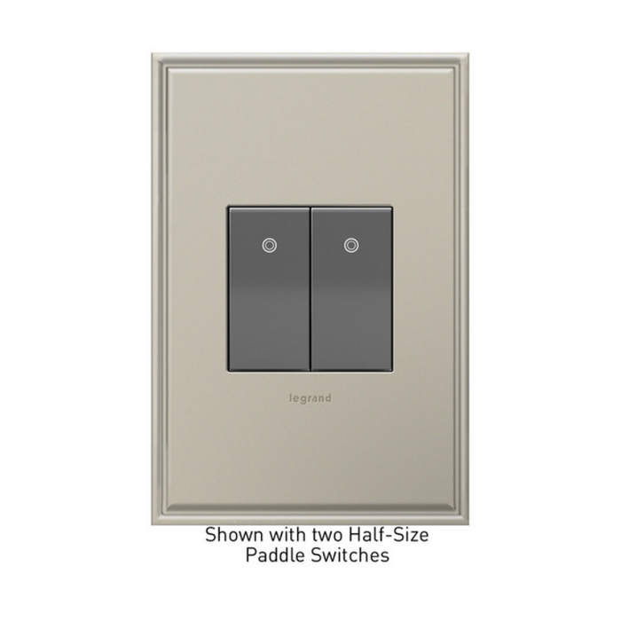 Adorne ASPD1531 Half Size Paddle Switch with Microban, Single-Pole/3-Way, 120/277V - Magnesium