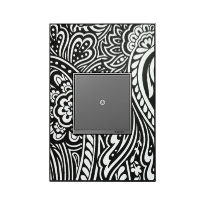 Adorne AWM Screwless Wall Plate, Custom with Magnesium Trim - 1 Gang