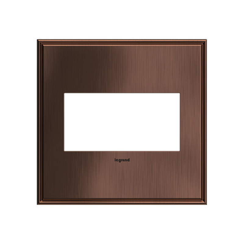 Adorne AWC Screwless Wall Plate, Matte Antique Copper - 2 Gang