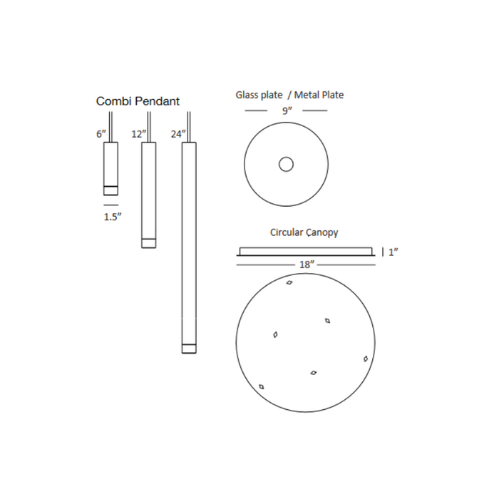 Koncept CMP-TRES1 Combi LED Pendant