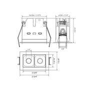 Elite MR-F-D-2 Micro Series 2-Module Recessed Downlight, 40° Beam
