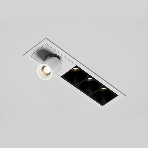 Elite MR-F-D-3-PADJ-1 Micro Series 3-Module Recessed Downlight with 1 Pull Down Adjustable Head, Spot Beam