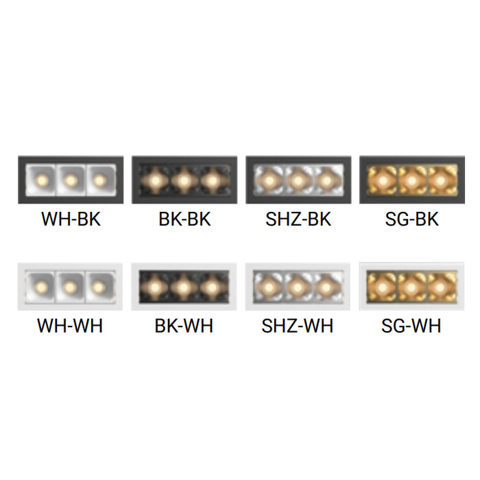 Elite MR-F-D-3 Micro Series 3-Module Recessed Downlight, 24° Beam