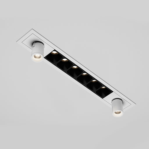 Elite MR-F-D-6-PADJ-2 Micro Series 6-Module Recessed Downlight with 2 Pull Down Adjustable Head, Flood Beam