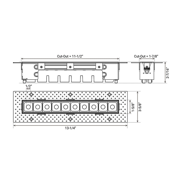 Elite MR-RTL-D-10 Micro Series 10-Module Trimless Recessed Downlight