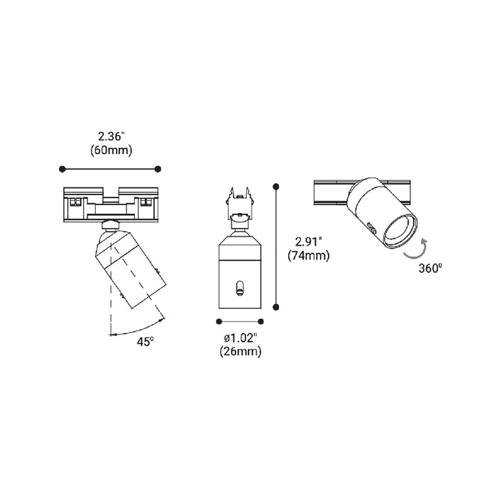 Eurofase Mast LED 24V Track System Mini Spot Lens