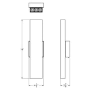 Dals MSLWALL-CC Pinpoint Wall 18" Tall LED Wall Mount, 5CCT Selectable