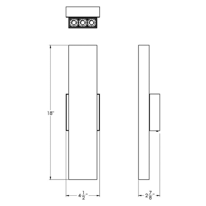 Dals MSLWALL-CC Pinpoint Wall 18" Tall LED Wall Mount, 5CCT Selectable