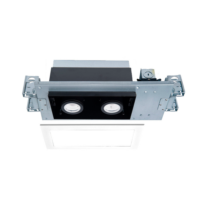 WAC MT-4215T Silo Multiples 2 Light Non-IC Rated Housing with Light Engine and Trim - White/Black