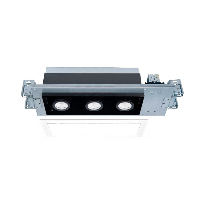WAC MT-4315T Silo Multiples 3 Light Non-IC Rated Housing with Light Engine and Trim - White/Black