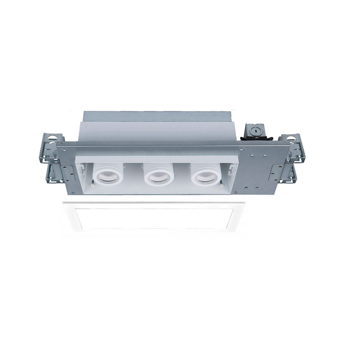 WAC MT-4315T Silo Multiples 3 Light Non-IC Rated Housing with Light Engine and Trim - White/White