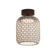 Bover Nans PF/21 1-lt 9" LED Outdoor Semi Flush, TRIAC-Beige