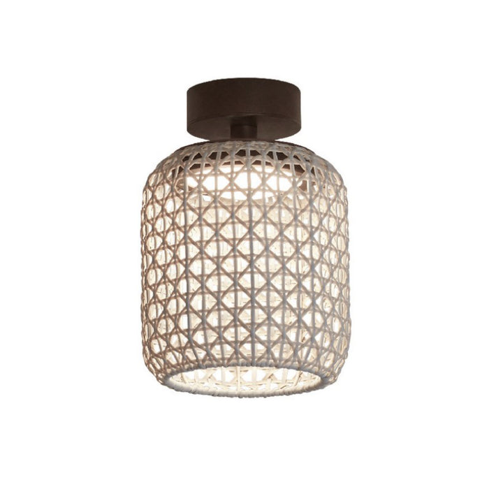 Bover Nans PF/21 1-lt 9" LED Outdoor Semi Flush, TRIAC-Beige