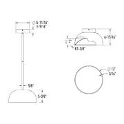 Dals NAPF12 Napa 1-lt 12" LED Flush Mount/Pendant, 5CCT Selectable, Triac/0-10V Dim