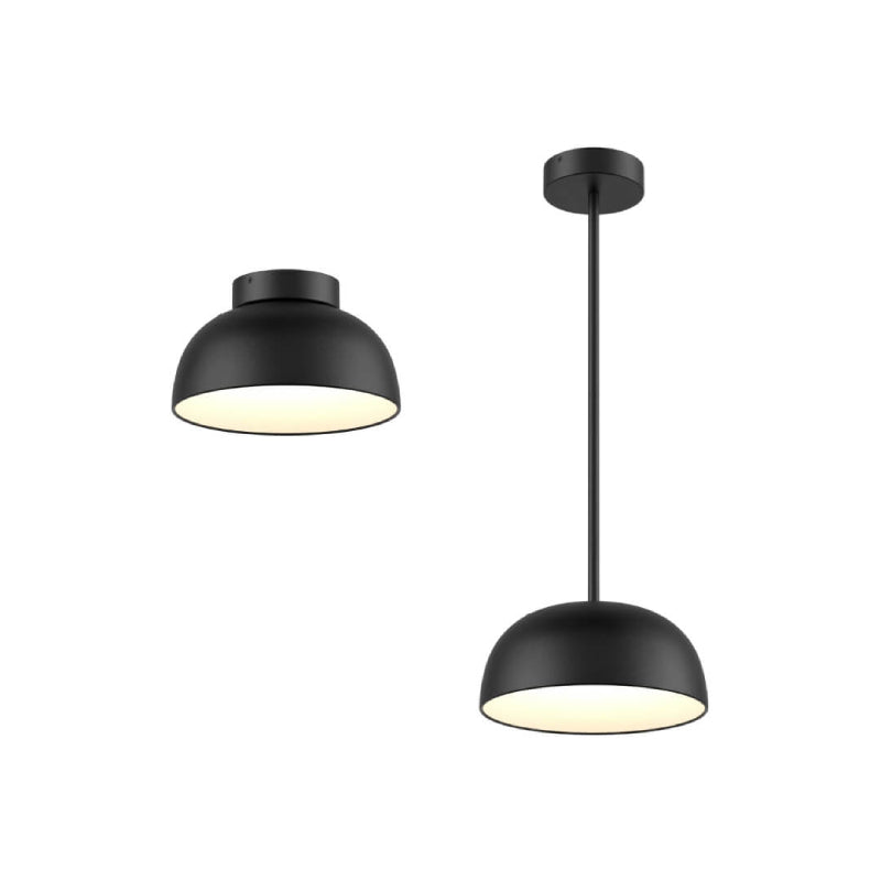 Dals NAPF12 Napa 1-lt 12" LED Flush Mount/Pendant, 5CCT Selectable, Triac/0-10V Dim - Black