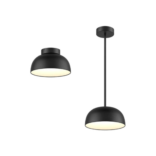 Dals NAPF12 Napa 1-lt 12" LED Flush Mount/Pendant, 5CCT Selectable, Triac/0-10V Dim - Black