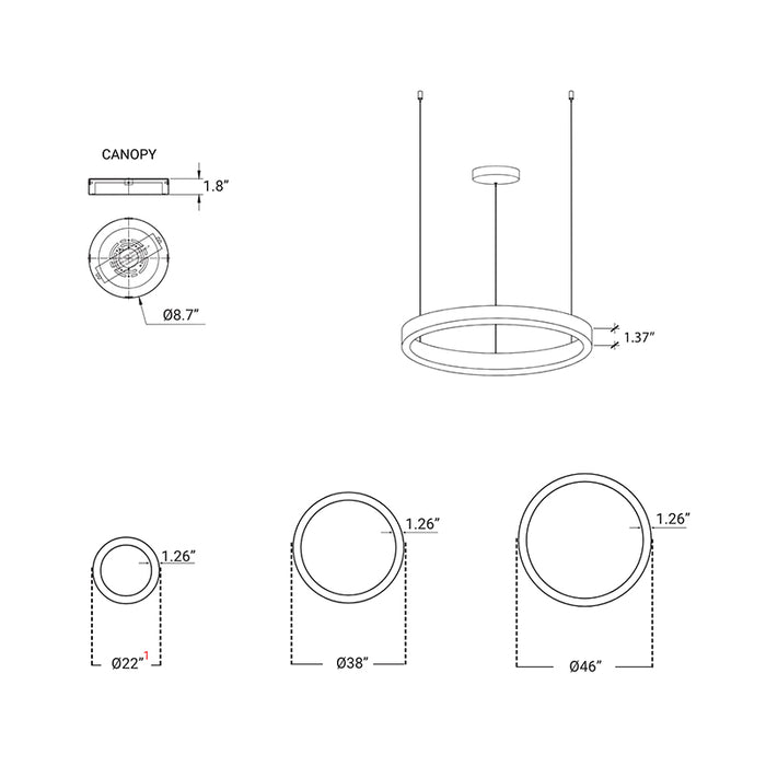 Elite NOVA-LED Architectural LED Round Pendant