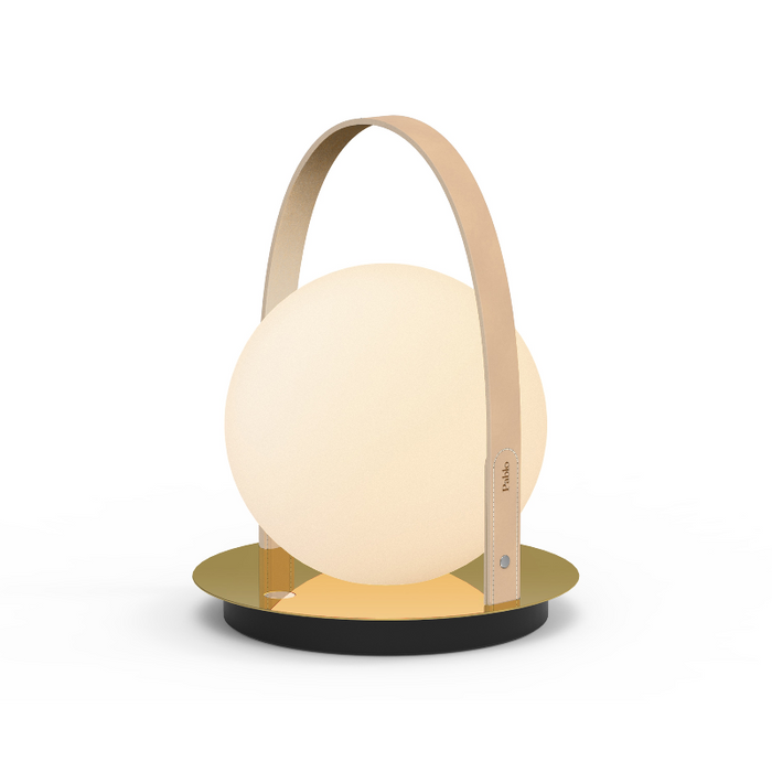 Pablo Designs Bola LED Lantern - Tan/Brass