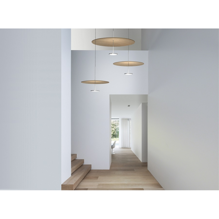 Pablo Designs Sky Dome 24" LED Pendant with Wood Shade
