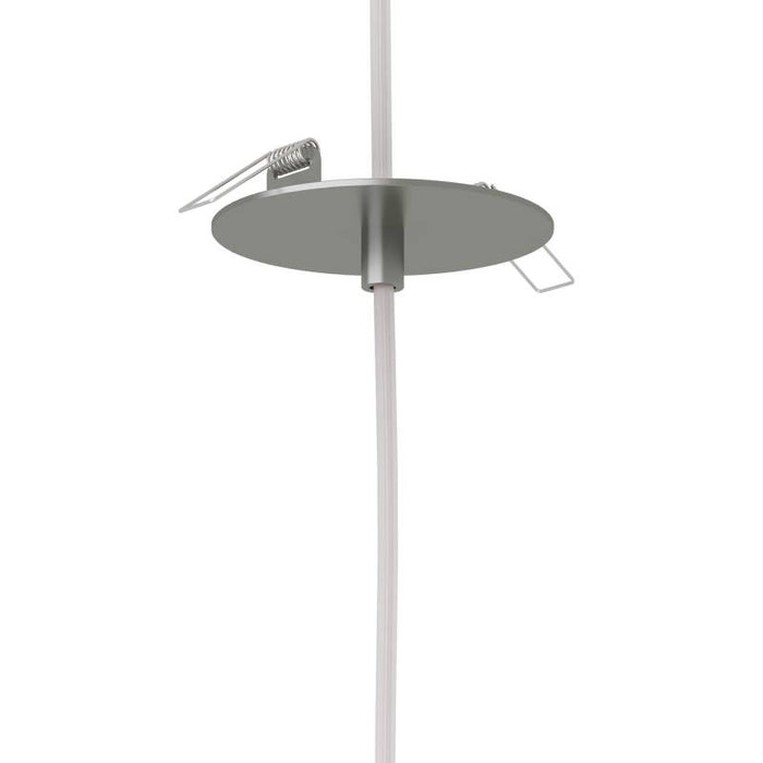 Dals PDC18-CC Nova 1-lt 18" LED Cylindrical Hanging Pendant with Flat Canopy, 3CCT Selectable - Sandblasted Aluminum
