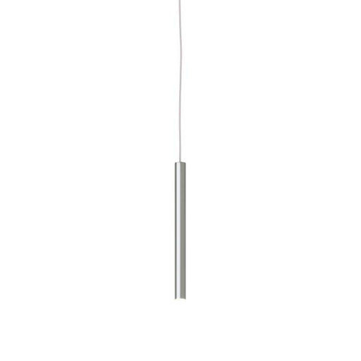 Dals PDC18-CC Nova 1-lt 18" LED Cylindrical Hanging Pendant with Flat Canopy, 3CCT Selectable - Sandblasted Aluminum