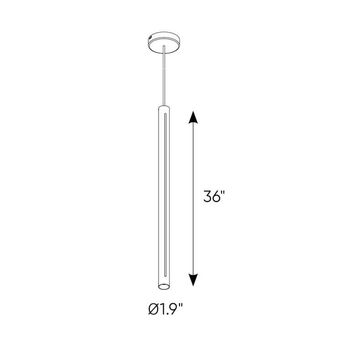 Dals PDLED120-36 1-lt 36" LED Cylindrical Pendant, 3CCT Selectable