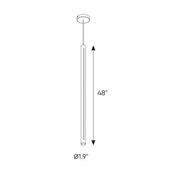 Dals PDLED120-48 1-lt 48" LED Cylindrical Pendant, 3CCT Selectable