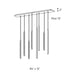 Dals PDLED120-8SQ 8-lt 84" LED Cylindrical Pendant Rectangular Cluster, 3CCT Selectable