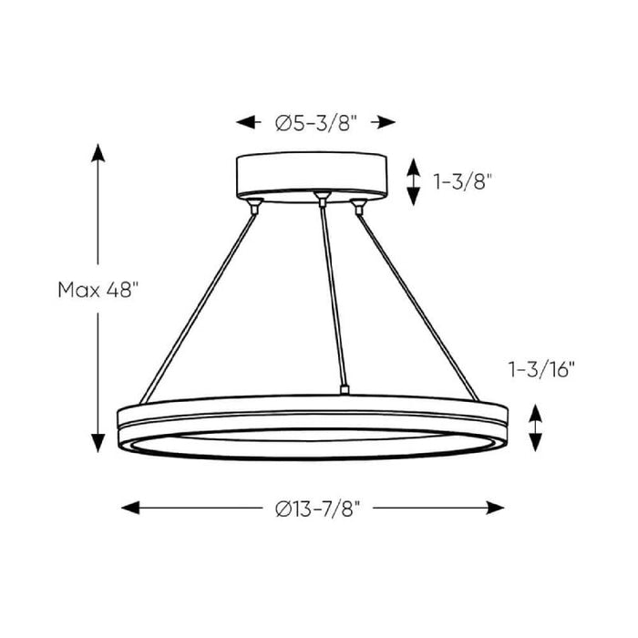 Dals PDR14-CC Eclipse 1-lt 14" LED Pendant, 5CCT Selectable