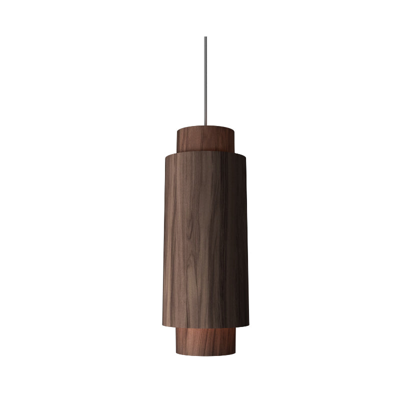Accord 1477 Cylindrical 1-lt 16" Tall LED Pendant-American Walnut