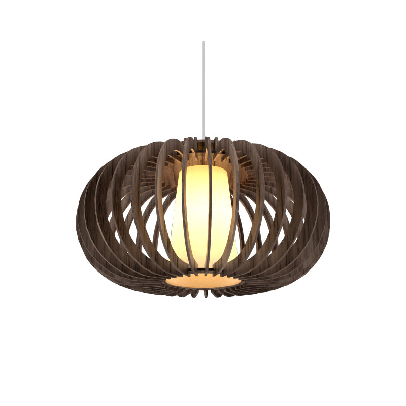 Accord 1217 Stecche Di Legno 1-lt 19" LED Pendant-American Walnut