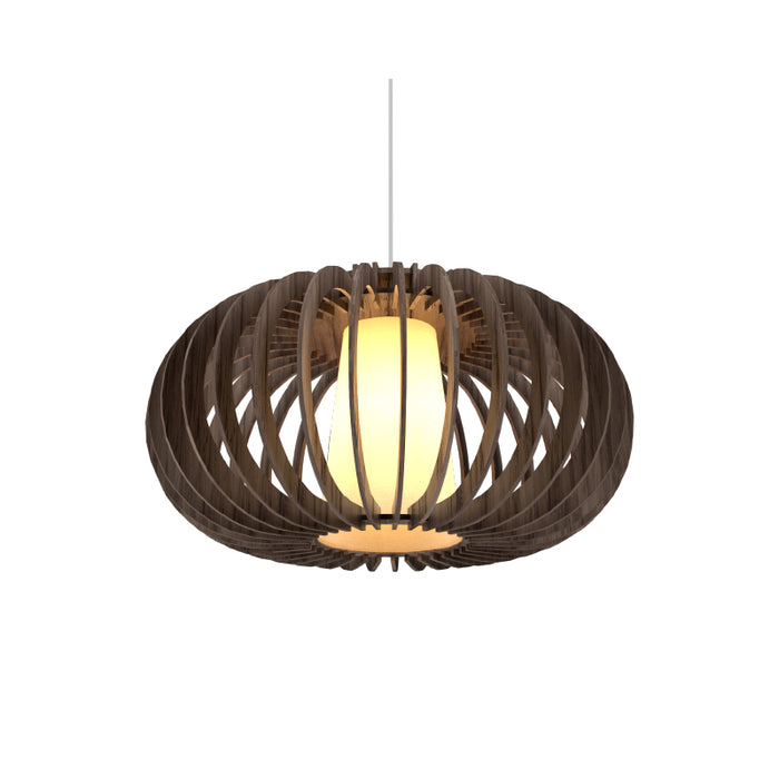 Accord 1217 Stecche Di Legno 1-lt 19" LED Pendant-American Walnut