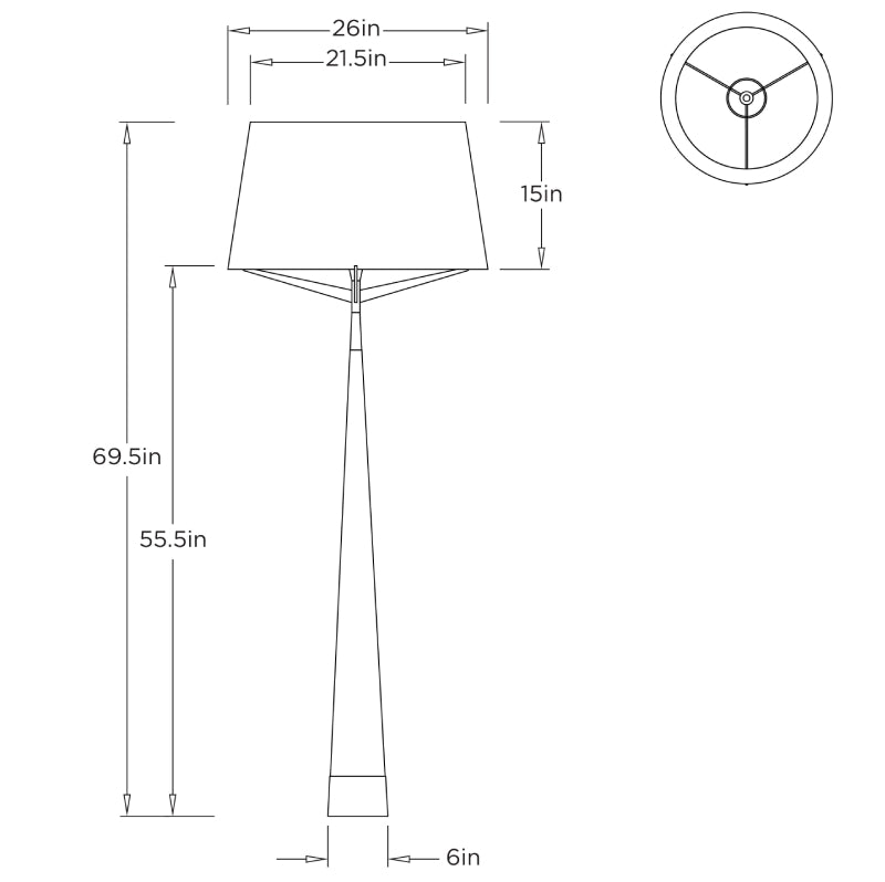 Arteriors PFC24 Elden 1-lt 27" Tall Floor Lamp