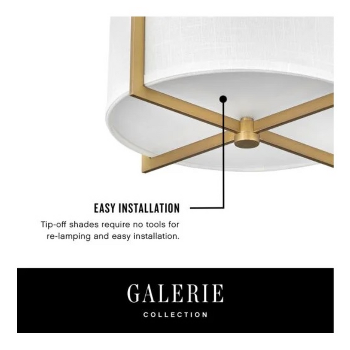 Hinkley 41707 Axis Heathered Gray 3-lt 20" LED Semi-Flush Mount