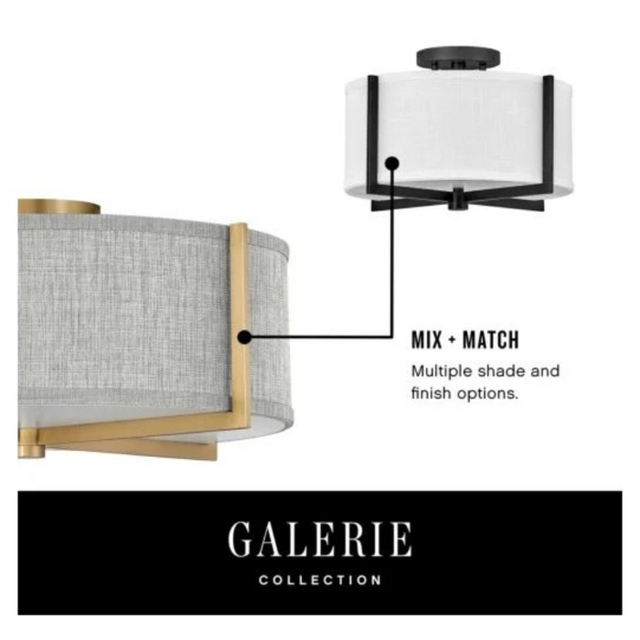 Hinkley 41707 Axis Heathered Gray 3-lt 20" LED Semi-Flush Mount