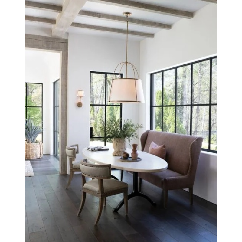 Hinkley 4895 Clarke 4-lt 25" LED Chandelier, Linen Shade