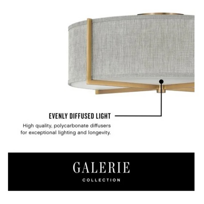Hinkley 41708 Axis Off White 3-lt 20" LED Semi-Flush Mount
