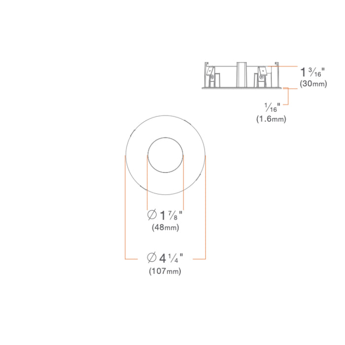 DMF M4TRP M Series 4" Round Pinhole Flangeless Trim