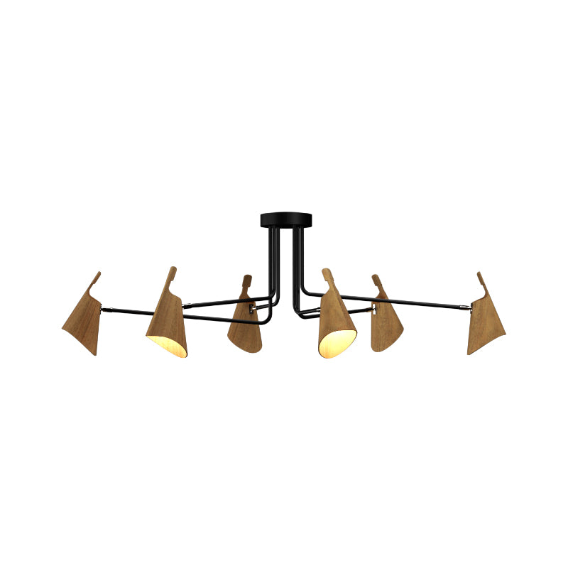 Accord 5104 Balance 6-lt 61" LED Semi Flush-Louro Freijo
