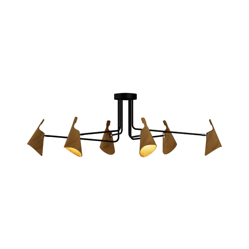 Accord 5104 Balance 6-lt 61" LED Semi Flush-Teak