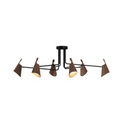 Accord 5104 Balance 6-lt 61" LED Semi Flush-American Walnut