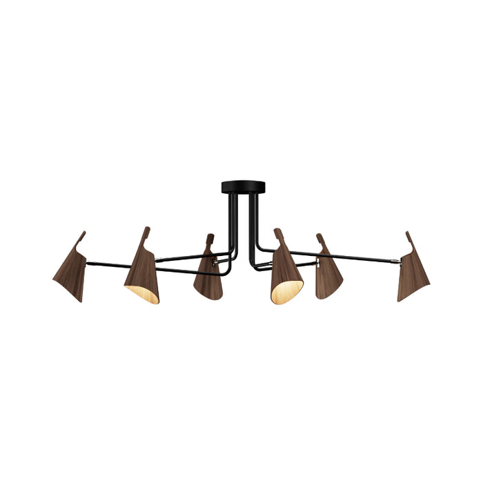 Accord 5104 Balance 6-lt 61" LED Semi Flush-American Walnut