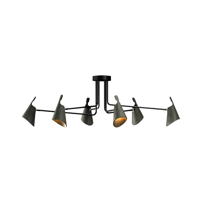 Accord 5104 Balance 6-lt 61" LED Semi Flush-Organic Black