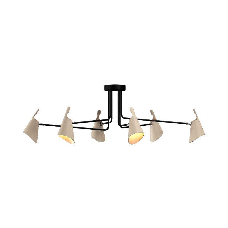 Accord 5104 Balance 6-lt 61" LED Semi Flush-Organic Cappuccino