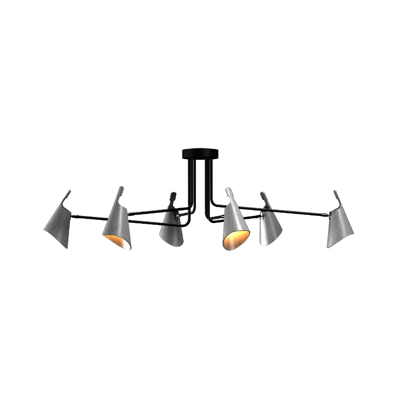 Accord 5104 Balance 6-lt 61" LED Semi Flush-Organic lead Grey