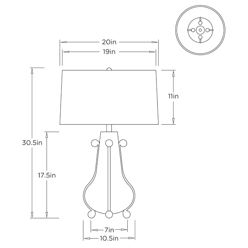 Arteriors PTC68 Neela 1-lt 31" Tall Table Lamp
